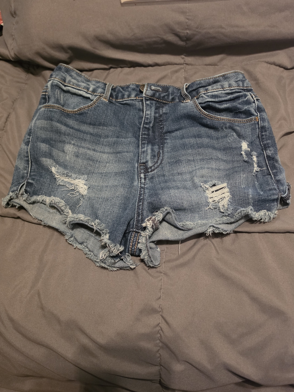 RSQ Distressed Light Blue Denim Shorts